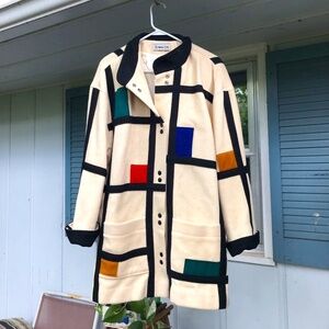 Vintage 1980’s Herman Kay Mondrian color block coat